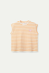 Camiseta estampado de rayas naranjas