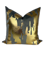 The Glam Gray & Gold Pillow Cover