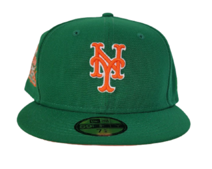 GREEN NEW YORK METS ORANGE BOTTOM 25TH ANNIVERSARY NEW ERA 59FIFTY FITTED